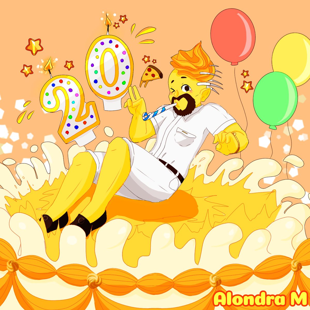 Alondra_moment's tweet photo. HAPPY BIRTHDAY TEMPRIST!!!⭐💛 
(I don't really know your age its just according to google 😭)
My little sister also drew art for you! She calls you couch baby bc she always imagines you on a couch LOL ⭐💛 @Temprist https://t.co/b3d2ZcWpUw