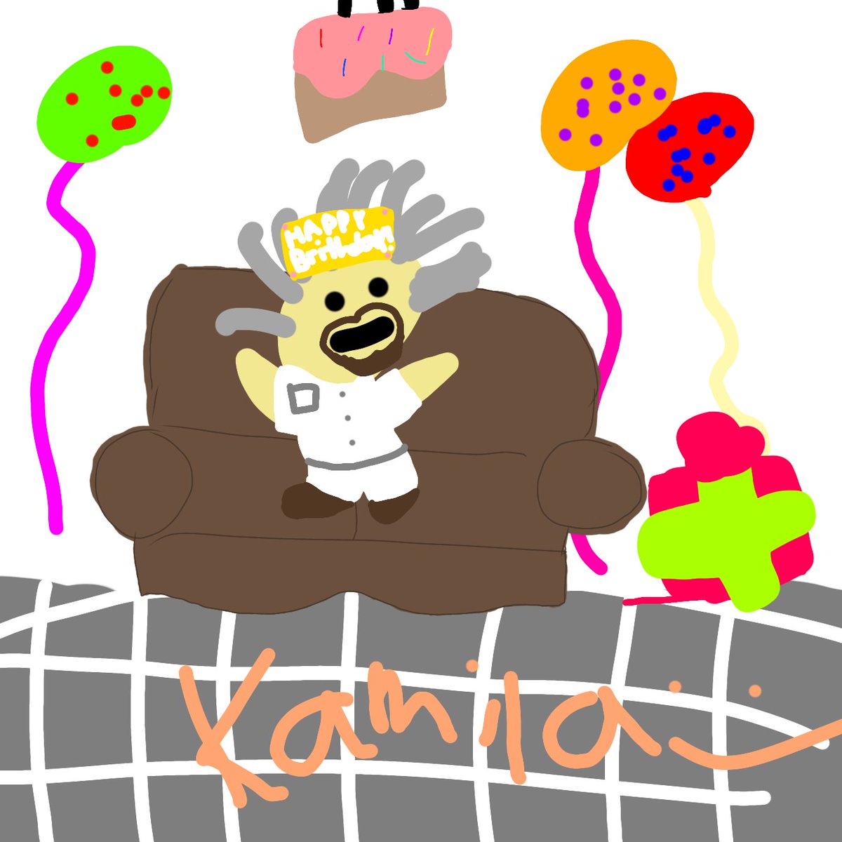 Alondra_moment's tweet photo. HAPPY BIRTHDAY TEMPRIST!!!⭐💛 
(I don't really know your age its just according to google 😭)
My little sister also drew art for you! She calls you couch baby bc she always imagines you on a couch LOL ⭐💛 @Temprist https://t.co/b3d2ZcWpUw