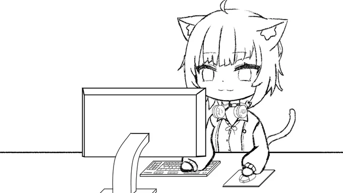 なんかさっきと全然違う絵になったけどなぜかいい感じだからオールオッケー。キーボードこのクオリティなのにクッソめんどかった 