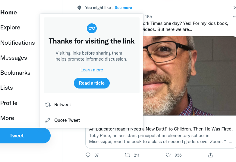 bernardmason's tweet photo. I had already read other versions of this article and went to just Tweet this one. I love that I got a warning to actually...you know...click the link before sharing. #smu622 https://t.co/R2hNRnGEvy