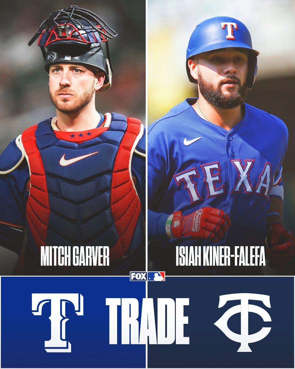 Rangers trade Isiah Kiner-Falefa to Twins for Mitch Garver