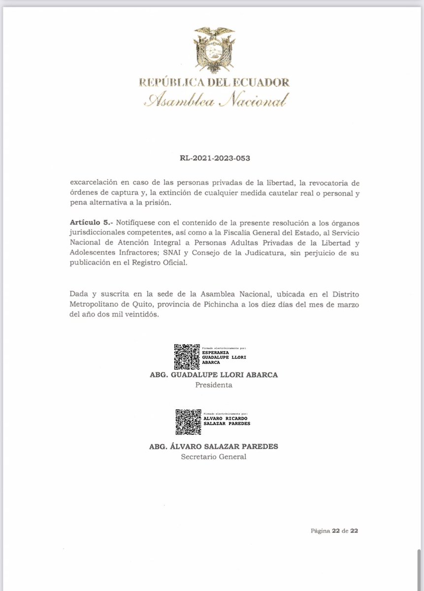 cesbedon's tweet photo. Resolución @AsambleaEcuador reconoce derechos, es legal y cumplió procedimiento Reglamento Amnistías, fue aprobada en plazo legal.
La acción de protección NO es mecanismo idóneo, pues no es elemento de desconocimiento derechos o peor regresiva.
Tampoco cabe inconstitucionalidad. https://t.co/vGEaYXqgJD