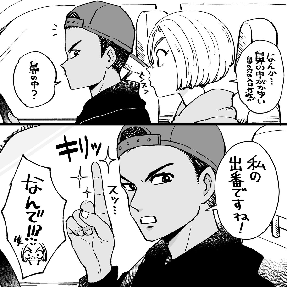 パートナー氏に鼻の中がかゆいと言ったらこうなりました(エッセイ漫画です) 
