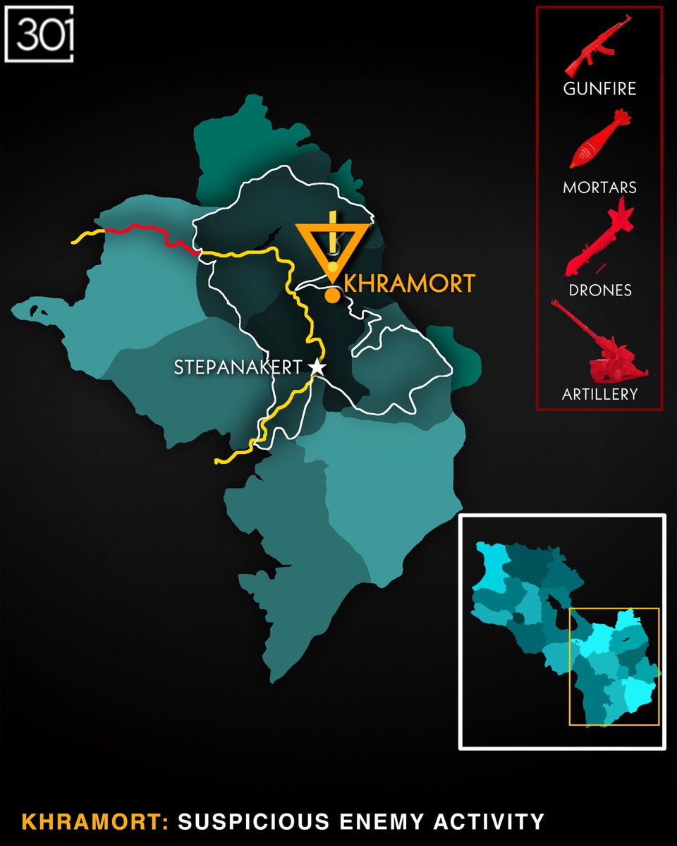301arm's tweet photo. Khramort's strategic importance cannot be overstated. 

Furthermore, the current wave of provocations by the Azerbaijani Armed Forces began from the village of Khramort. 

It seems that they will increase the number of provocations in this direction. https://t.co/jMwDY3k7lU