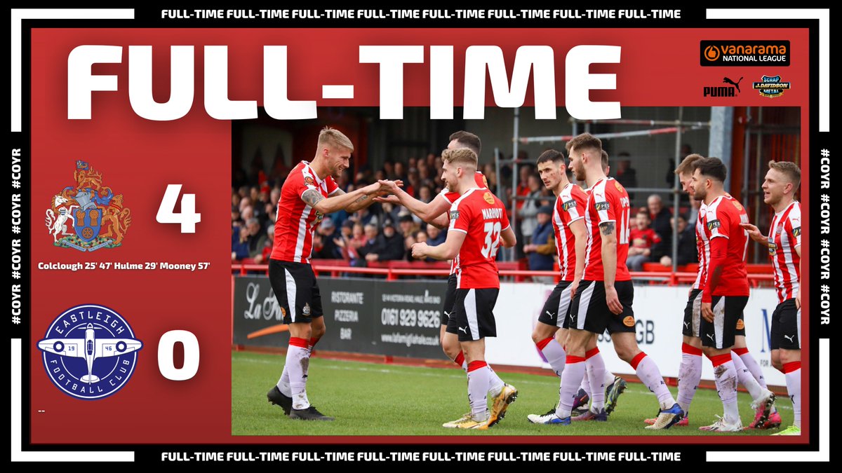 FT: And there we have it. Second half goals from Colclough and Mooney cap off another wonderful Alty performance. A fourth clean sheet on the bounce too!

These lads are on fire at the moment 🔥🔥

MatchCentre ➡️ bit.ly/3sVYPGK

#ALTEAS #COYR 🔴⚪