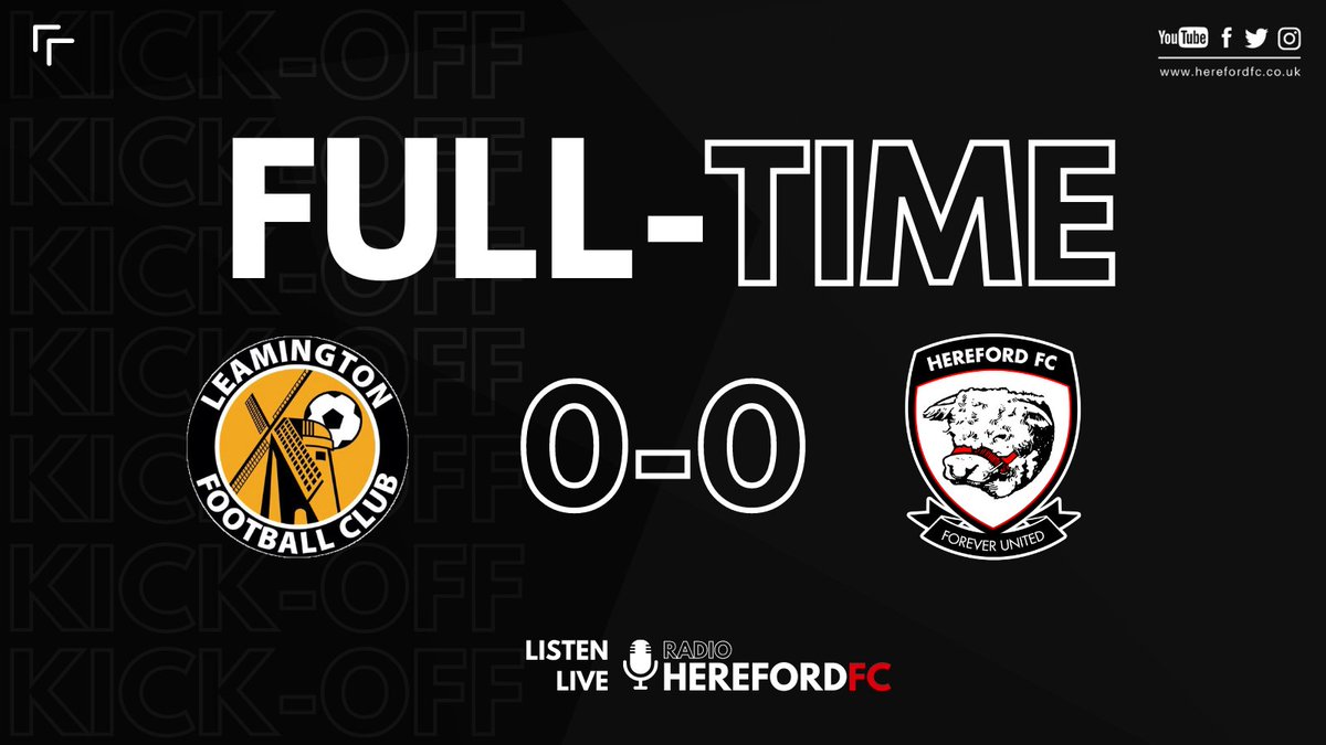HerefordFC's tweet photo. FULL TIME | It ends level here in Leamington
#LEAvHFC #COYW https://t.co/f5dXh5nRWp