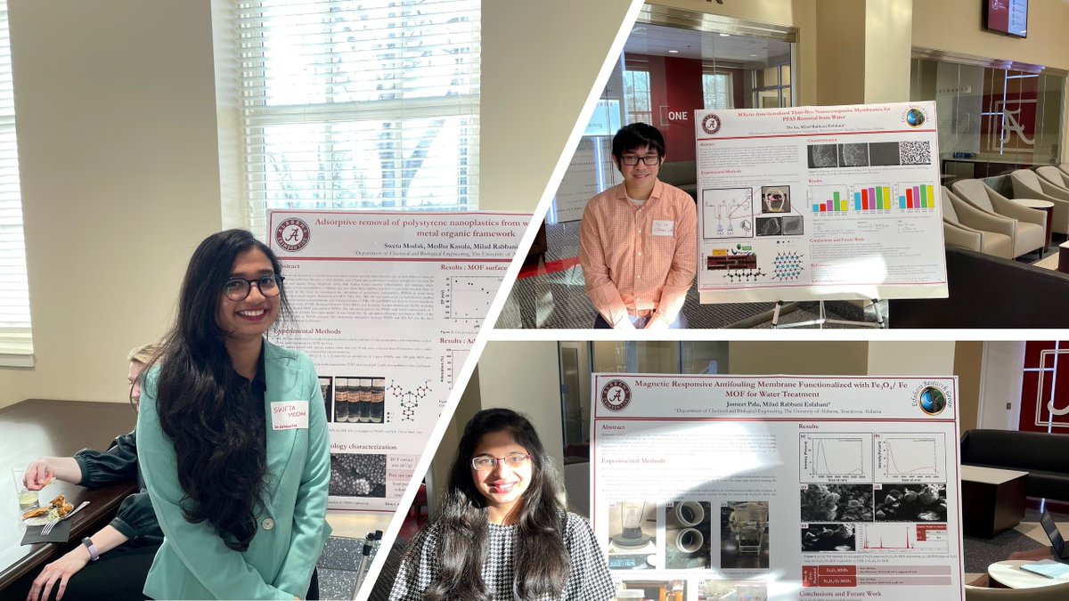 EsfahaniMilad's tweet photo. Congratulate Esfahani Research group Ph.D. students @RazzaqAtta and @MedhaKasula  as the First winner ($1000 cash prize) and Third winner ($250 cash prize) of the ChBE Graduate Research Symposium at the University of Alabama. @UAChBE @AlabamaWater @bamaengineering @UofAlabama https://t.co/RNCu1V7kGY