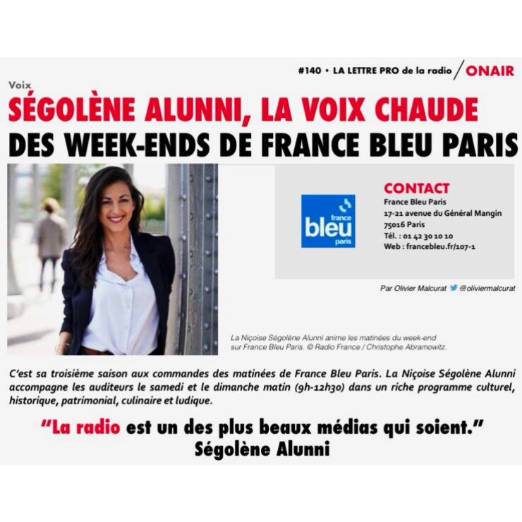 Ségolène Alunni (@alunnisegolene) on Twitter photo Fierté et émotion de partager la couverture de <a href="/LaLettrePro/">La Lettre Pro de la Radio 📻</a> avec @alexandredevoise ce mois-ci pour parler de ce métier que j’aime tant! 
La radio c’est ma vie depuis + de 10 ans, c’est beaucoup et peu à la fois et je suis chaque fois trop fière d’en parler 🥰
🙏<a href="/oliviermalcurat/">Olivier MALCURAT 🎙️ 📡 📻</a> Fierté et émotion de partager la couverture de <a href="/LaLettrePro/">La Lettre Pro de la Radio 📻</a> avec @alexandredevoise ce mois-ci pour parler de ce métier que j’aime tant! 
La radio c’est ma vie depuis + de 10 ans, c’est beaucoup et peu à la fois et je suis chaque fois trop fière d’en parler 🥰
🙏<a href="/oliviermalcurat/">Olivier MALCURAT 🎙️ 📡 📻</a>