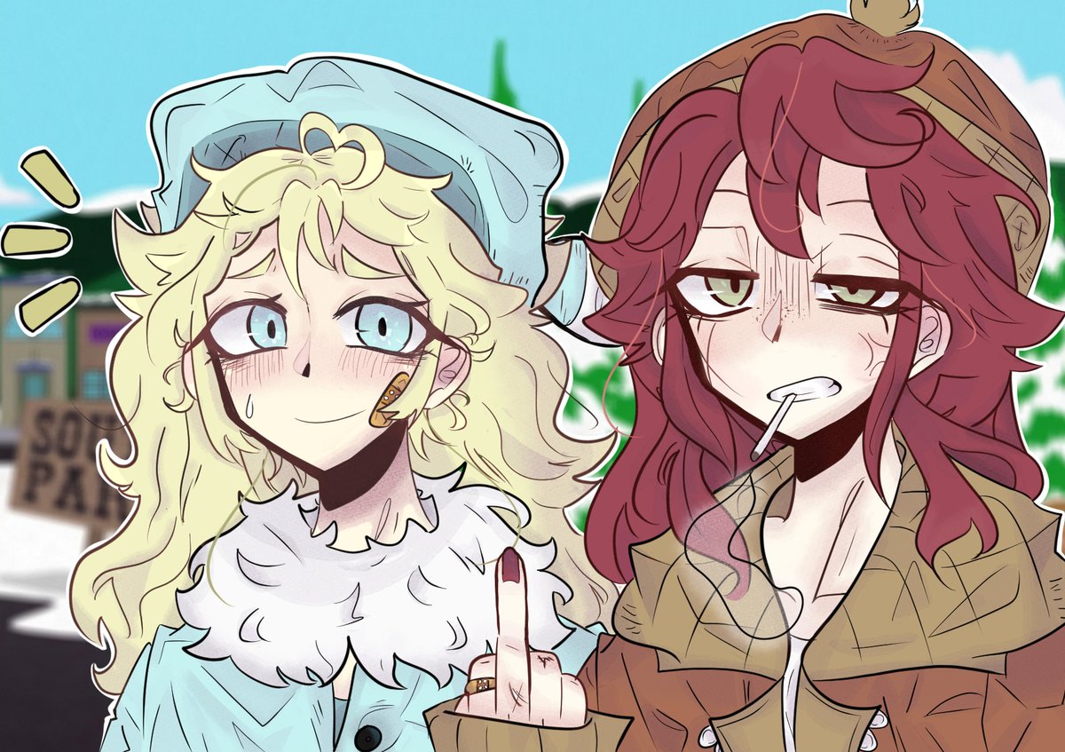 Samantha "Samy" Smirnov y Nicolle Sallow, un dibujo con dos OC's re facheros de South Park 👽 #SP #SouthPark #OC #originalcharacter #Digitalart #Draw