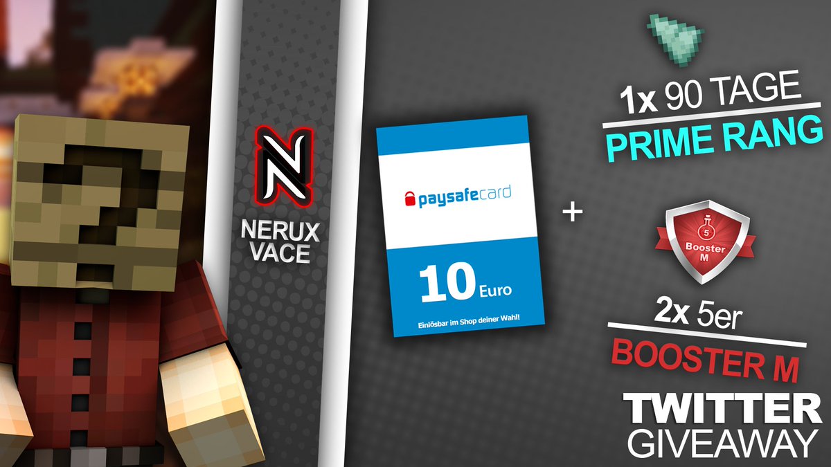 🎁 GEWINNSPIEL 🎁

Heute verlosen wir für die Community:
1x 10€ paysafecard
1x 90 Tage Prime
2x 5er Booster

Was ihr dafür tun müsst:
▶️ <a href="/NeruxVace/">NeruxVace.de</a>.net folgen ❤
▶️ Tweet retweeten 🔁
▶️ 2 Freunde markieren ✏️

Viel Glück an alle Teilnehmer! 🍀

Ende: 🗓 
▶️ 19.03.2022