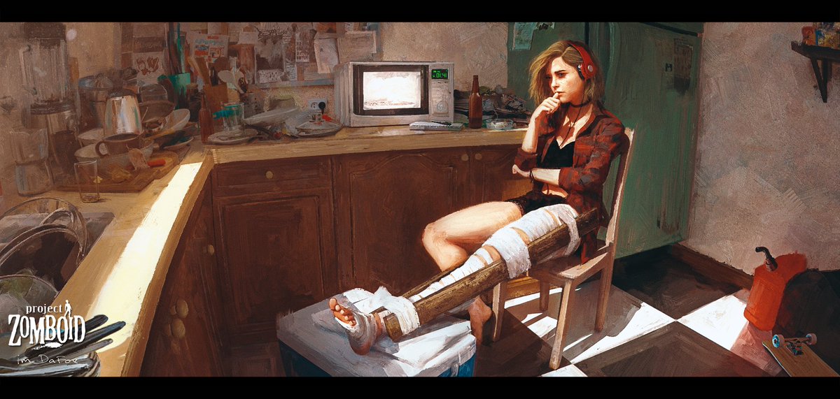 _CYRIUS_'s tweet photo. [Lily's Journal - p4]
"Broke my fucking leg yesterday. I wish it was for something cool or AT LEAST useful... It was skateboard.
Have to stay home now and rest, like I have time for that with winter coming. I hate myself." 📒

#projectzomboid #artwork #storytelling #illustration https://t.co/FYQWkg0kUq