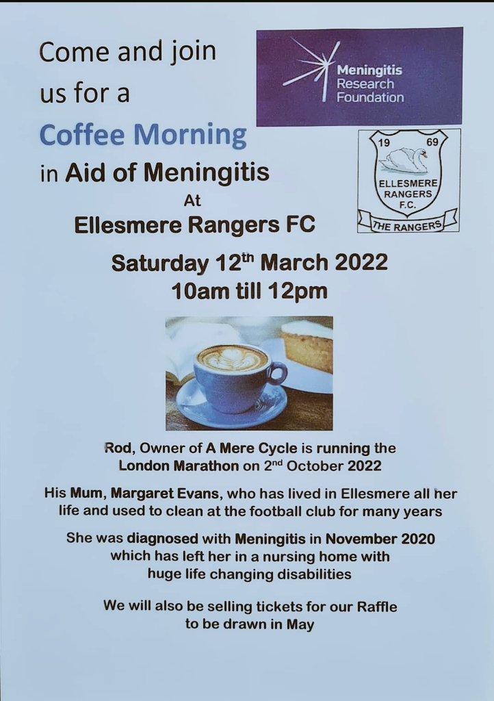 rodevans6's tweet image. A massive thank you to @EllesRangers_FC for their support today,I held a coffee morning in Aid of @M_R_F ( I am running the london marathon this year ) we managed to raise £326.50 thanks to the people who came and supported us I can't thank you enough.
#raisingmoney #running