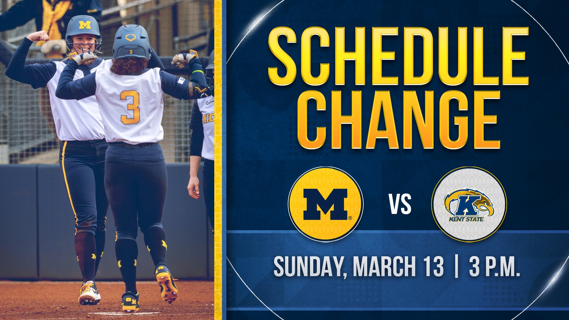 Michigan Softball on Twitter "Update Our Kent State series finale