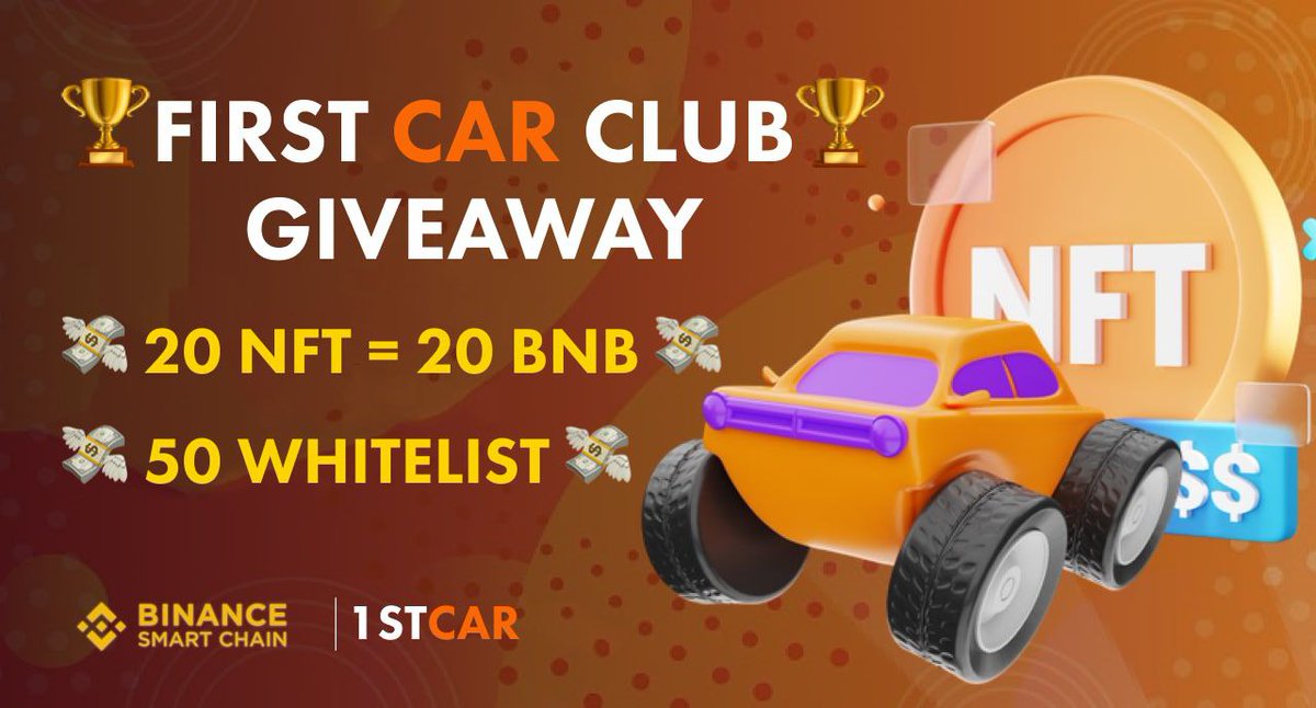 AirdropAchiever's tweet photo. New Giveaway: First Car Club
Value: 20 NFT &amp; 50 Whitelists
Reward: 10,000 entries
Referral: 5000 entries
End Date: 15th March, 2022
Distribution: 16th March, 2022

🔗 Airdrop Bot: https://t.co/ZiWUBFJbed

#Airdrop #Crypto #Bitcoin #BNB #AirdropAchiever #FirstCarClub https://t.co/CNEvobaauY