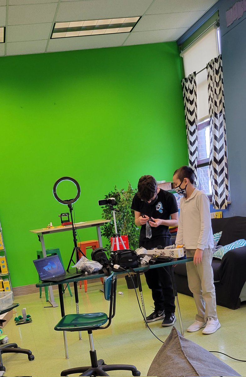 SpanoPPSSteam's tweet photo. Behind the scenes setting up to record our #DesignLivesHere invention pitches for @wqed @WQEDEDU Love watching their creativity come to life! #futureproducers #edtech #steam @PghSchiller @STEAMPrincipal @STEAMpghschools @PPSnews https://t.co/7awZjwed5j