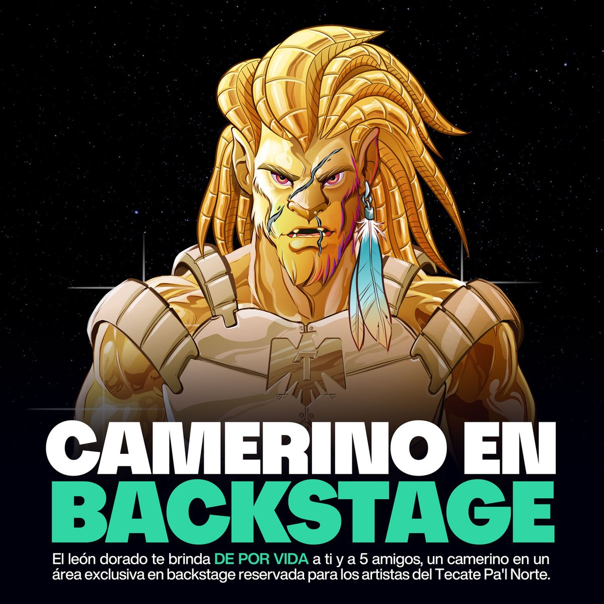 TecatePalNorte's tweet photo. NFT Golden Lion - El león dorado te otorga a ti y cinco amigos más un camerino en un área exclusiva del backstage de #TecatePalNorte

🎫 Podrás adquirir tu pieza única a partir del 15 de marzo
👉 Conoces todos los beneficios en https://t.co/FH1iqsxrfo https://t.co/XYp3dLxk8T
