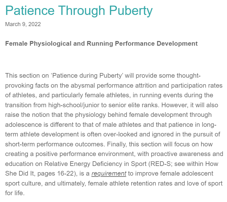 TStellingwerff's tweet photo. 1/ Coaches of developing female athletes, PLEASE READ! Great to see "How She Did It" now out @MollyHuddle &amp; @SARASLATRUNS https://t.co/Dl5ioSpOzK -I was happy to contribute a section titled "Patience Through Puberty, FULL version (not in book), now here:  https://t.co/gHhQOkR3Wd https://t.co/FRY0inE94H