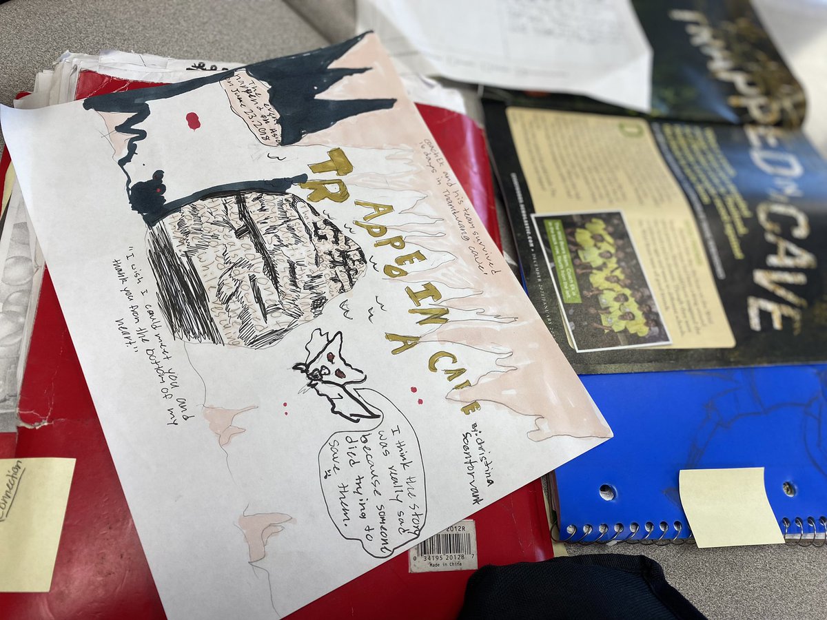 NjeriRichardson's tweet photo. Synthesizing our reading through one-page reading responses definitely brought out the artistic creativity in my students to share their understanding of their reading. #readingresponse #onepager #creativity @FranconeElem @CFISD_ELAR2_5 https://t.co/AxTzxqaZX2