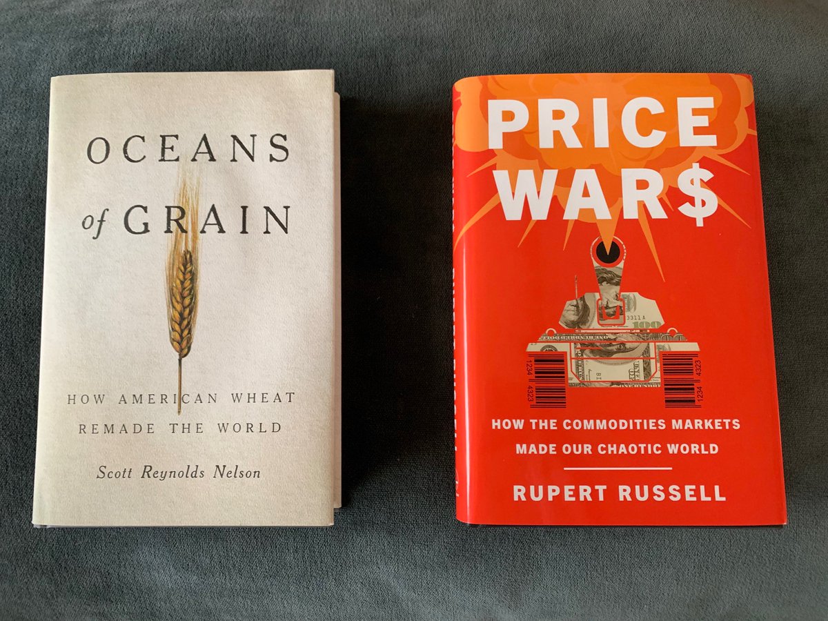 Two books I have just started reading that directly speak to the chaos in front of us by linking essential food stuff, prices, market turmoil and war. Both cover Ukraine as the bread basket of the world. <a href="/rupert_russell/">Rupert Russell 🏳️‍🌈</a>
