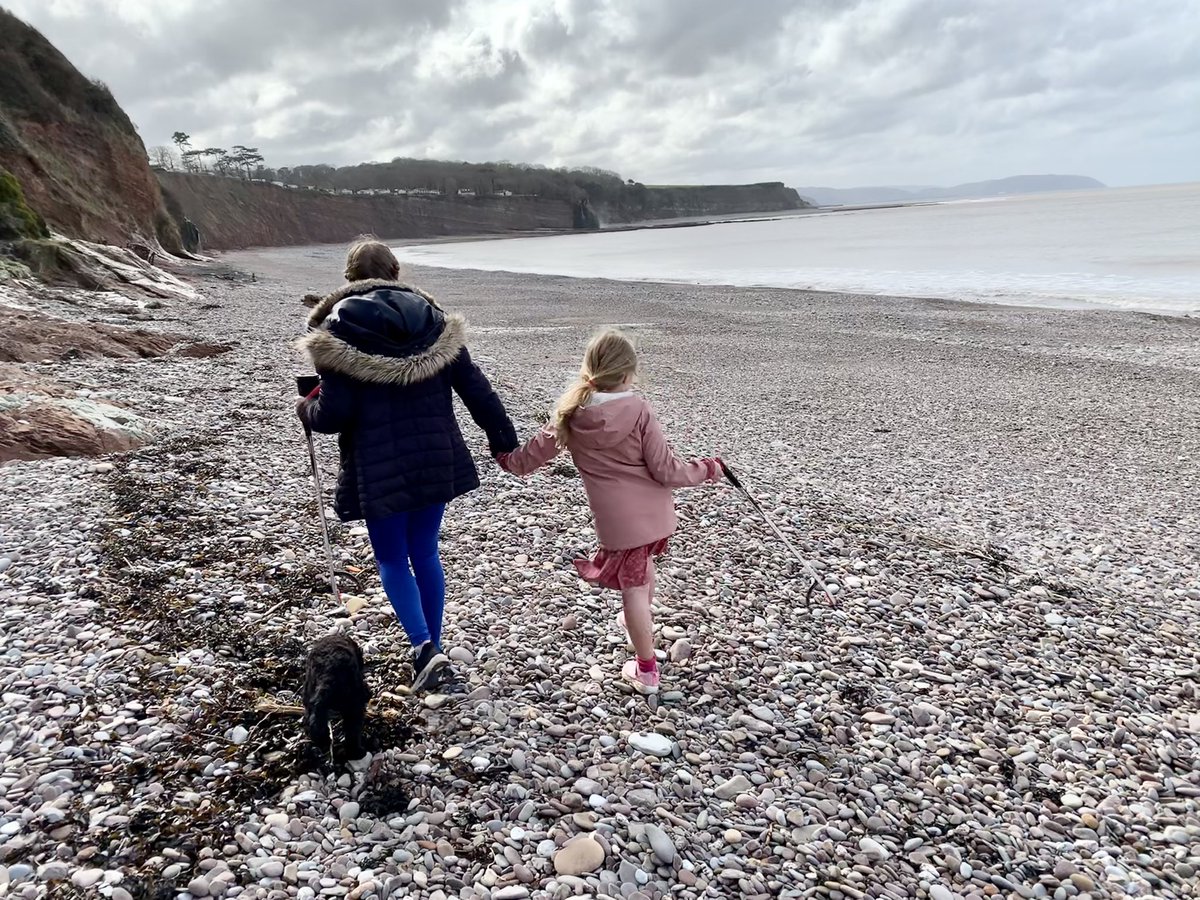 Beach Clean, well done Elsie and Daisy, lots of recyclable items taken off the beach today 👍😊 <a href="/wcresorts/">Westcountry Resorts</a> #beachcleanup  #staudriesbay