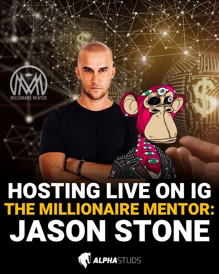 alpha_studs's tweet photo. Next mentor we will be hosting live is THE MILLIONAIRE MENTOR- JASON STONE on INSTAGRAM LIVE with our project leader Mr.Shabek . #LFG 🥕
———
Upcoming Monday 14th of March - 19:00 CET
———
 #NFTCommunity #NFTs #NFT #mentorship https://t.co/JfCjEvrqJw