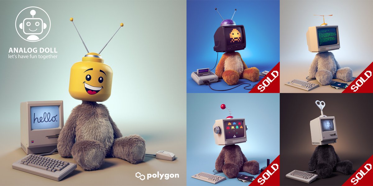 Memories of childhood TV  "Analog Doll" 
on <a href="/0xPolygon/">Polygon | POL</a> <a href="/opensea/">OpenSea</a>📺🧸🧸🧸
Please come and visit, Then you will fall in love with these dolls!!!

opensea.io/collection/ana…

Join Discord : discord.gg/ZKv3P5cAk3

#NFT #NFTCommunity #NFTdrop #nftart #OpenSeaNTF #NFTartists #Polygon