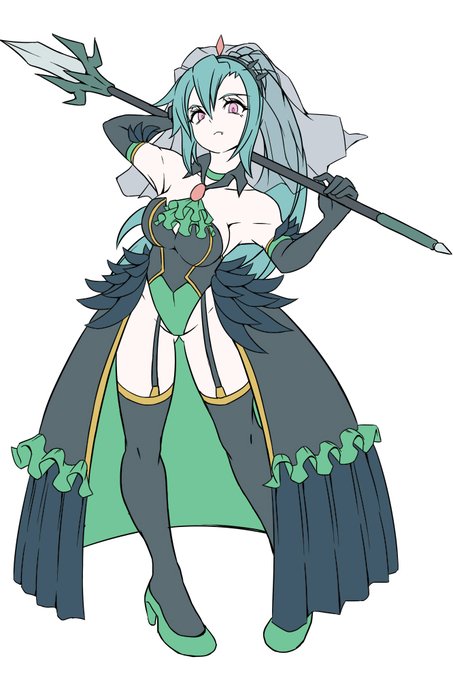 今月の花嫁学校シリーズからは緑翼の花嫁が登場。緑翼の花嫁が統べる地域は国土の殆どを草原が占めており、王族自身も狩りを行う狩猟民族。チカラこそ全てという弱肉強食社会で生きてきたため己にも他人にも厳しい人物である。愛用の槍と共に呪いにより黒嫁化してしまう。黒嫁部隊の武力担当 