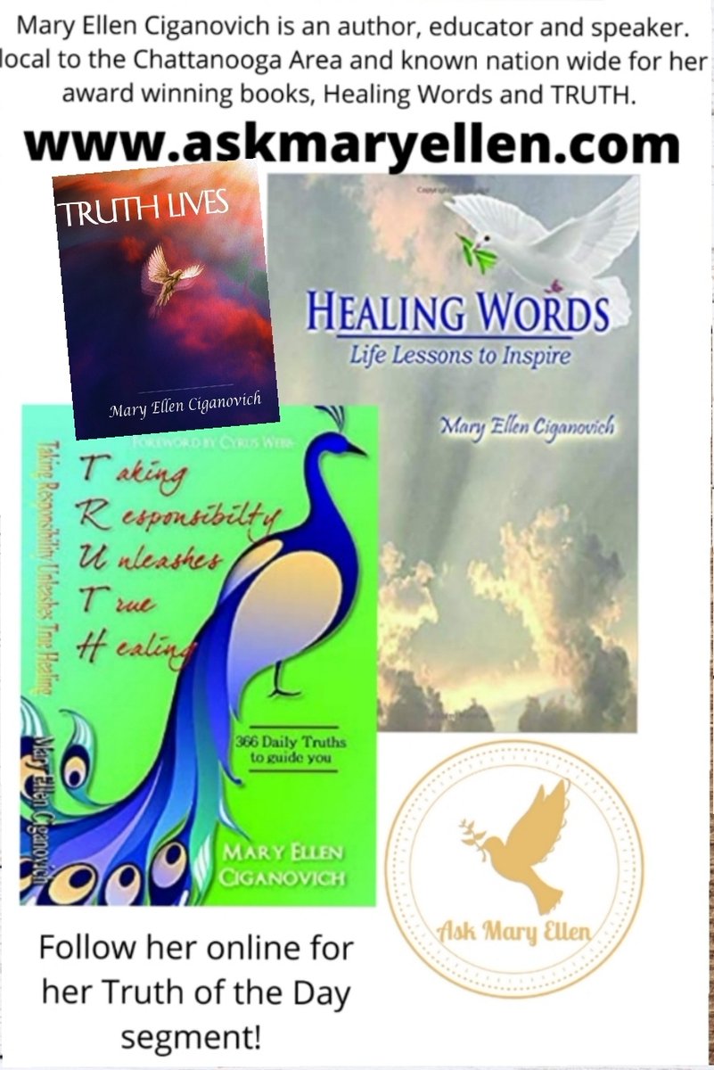askmaryellen's tweet photo. Connect with me to learn your Truth, walk in peace and create love in your life. #mindfulnesscoach #askmaryellen #inspirationallady #authorofTruthbooks #connectandlearn https://t.co/y0Sk80xZ71 https://t.co/e8Ag2UDxzR