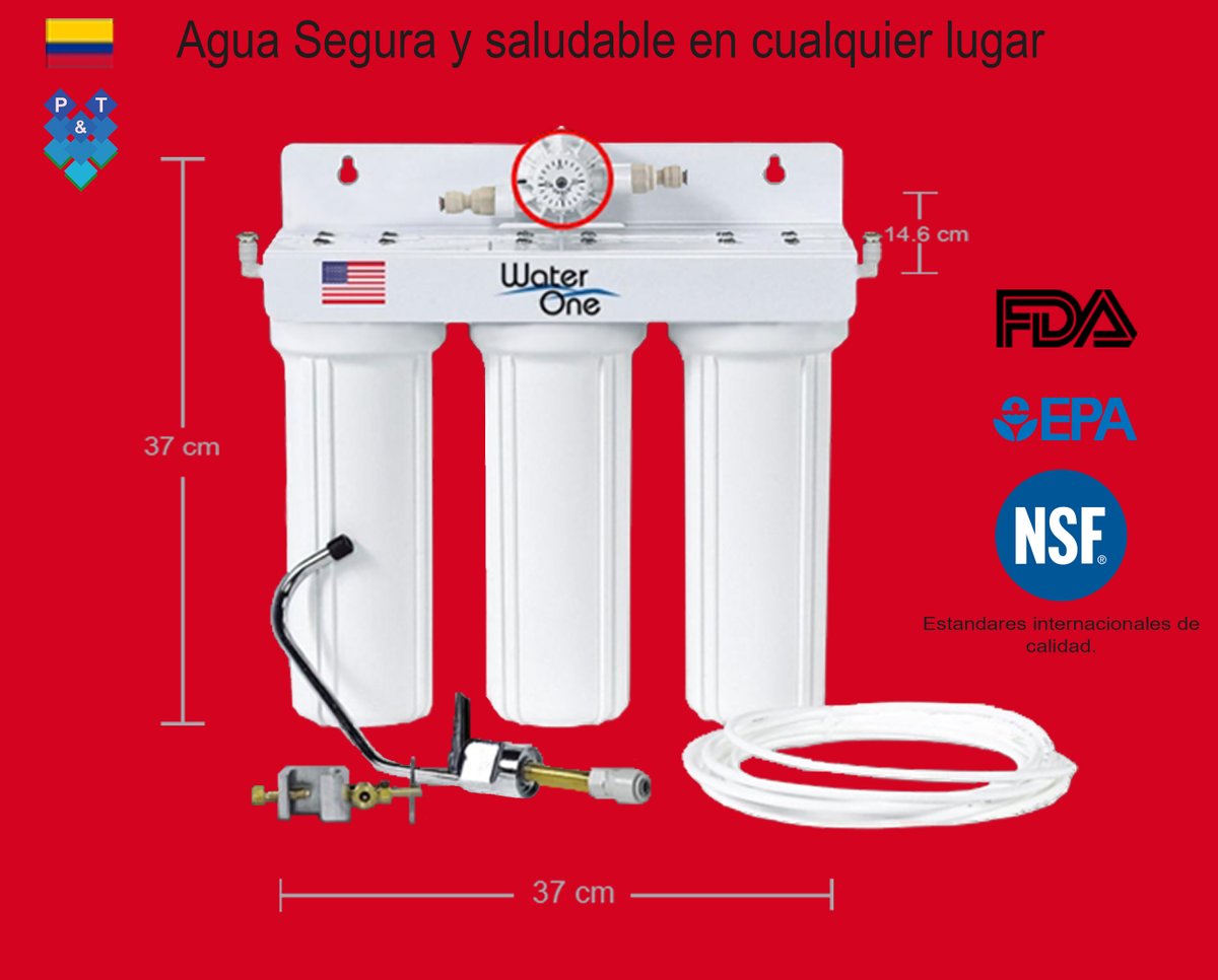 WaterOneCol's tweet image. Tres diferenciadores, Estándares Internacionales de Calidad + Filtración + Purificación = Calidad de Vida.
#AguaSeguraySaludable 
Despachos a todo el país desde GRUPO P&amp;amp;T SAS
Contáctanos: (+57) 3195638650,
Pagina web waterone.co y en tiendas
homecenter.com.co/homecenter-co/…