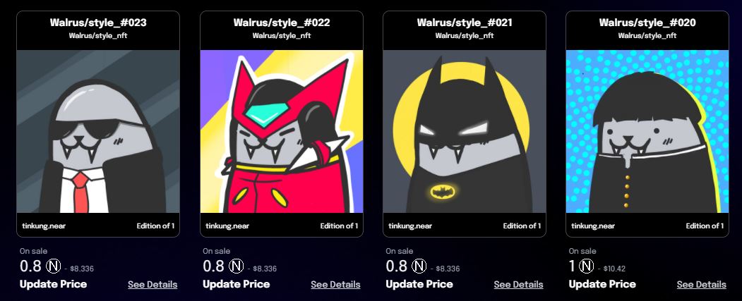 ✨ New Drop  ✨
Link : paras.id/tinkung.near/c…
Walrus /style_  #019 - #023
Rarity : ⭐️
Price : 0.8 - 1.5 Near
.
#NFTTHAILAND  #paras #PARASnft  #NFTCommunity #NFTJapan  #NFTdrops 
#NFT  #NFTdrops