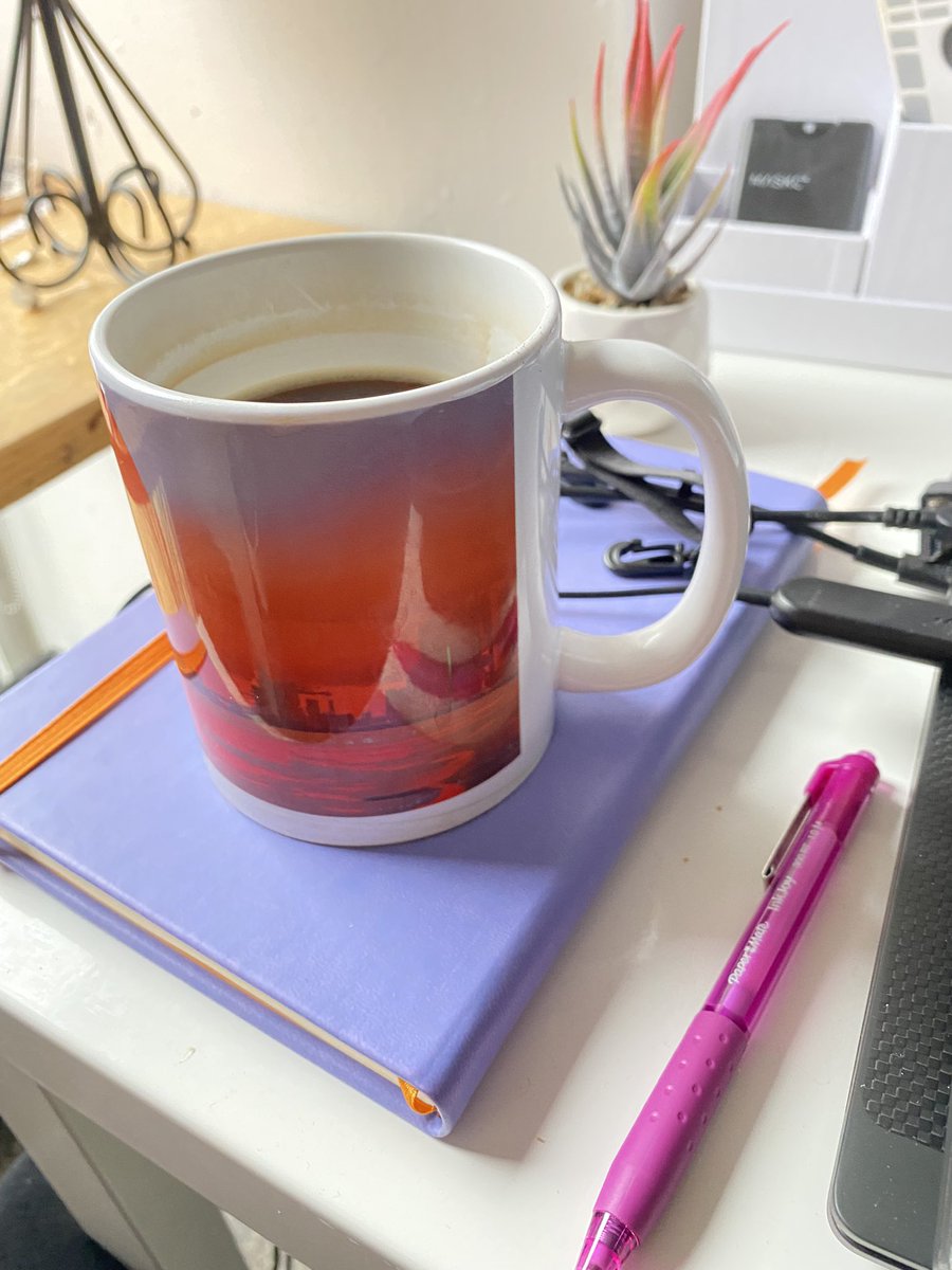 szattwellauthor's tweet photo. Hot coffee in my #Aestus mug 😊 - seemed appropriate. Slightly color-enhanced.
It’s rainy outside. I love it. https://t.co/tcfJ6setbS