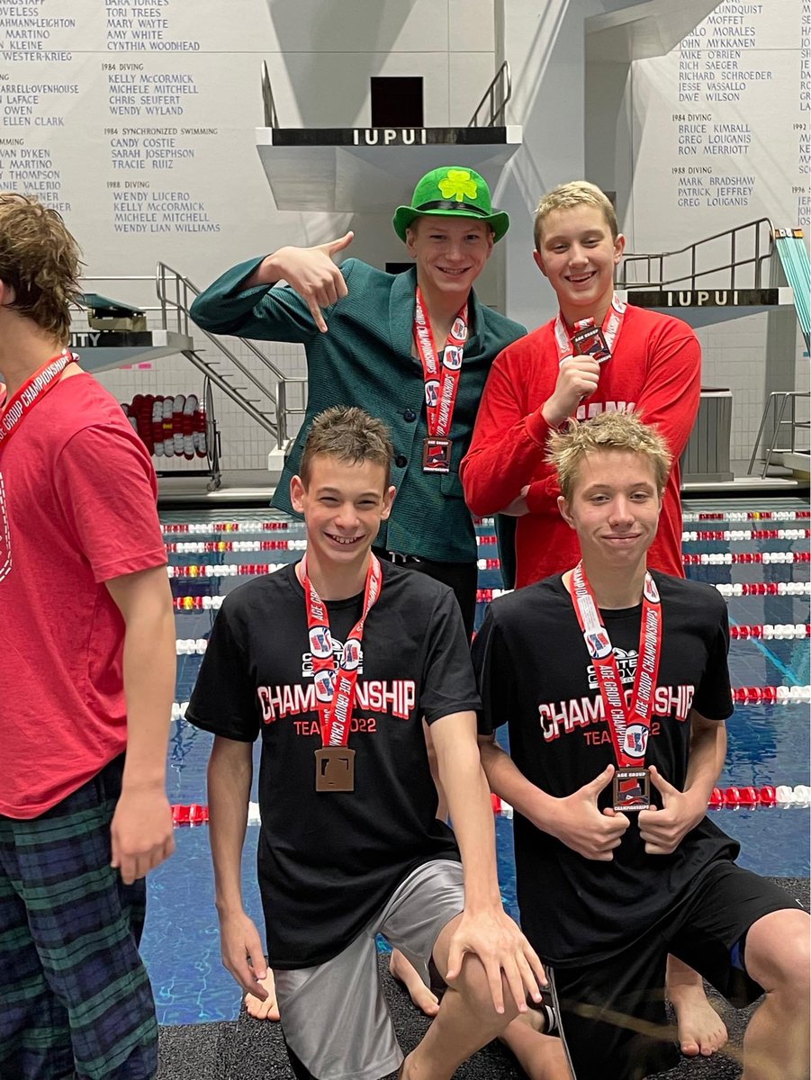 CGAC_TrojanSwim's tweet photo. These boys capped a great night by placing 6th in the 400 medley relay. Celebrate tonight, back to work in the morning 
#willworkforpizza https://t.co/muNw56TVnW