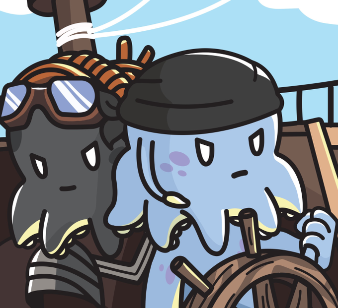 ATOK_mind's tweet photo. 🗡️Blademasters Guild  x Pirate Pals 🏴‍☠️

Pirate Pals have partnered up with us to give out 10 WL slots!

✅Follow @PiratePalsNFT
 and @ATOK_mind 
✅RT &amp; 💕
✅3 friends

Recognize the art? It's same artist of @LongLostNFT. https://t.co/BuBm3yOyvD