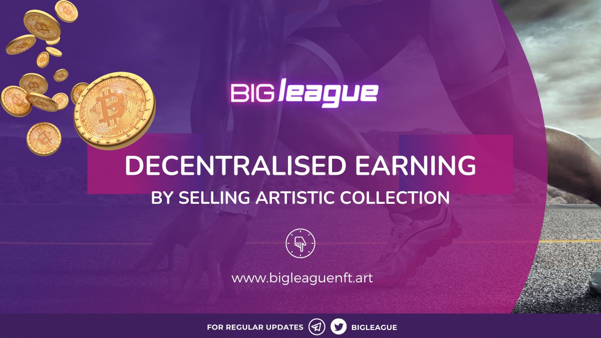 NFTs are creating new arrays for physical and digital artists.

Passionate sports artists and consumers may utilise Marketplace now
👉 BigleagueNFT.art

Start earning 💰 from across the world in a decentralized manner by selling artistic collection✨.

#BSC #BNB #BGLG #NFT