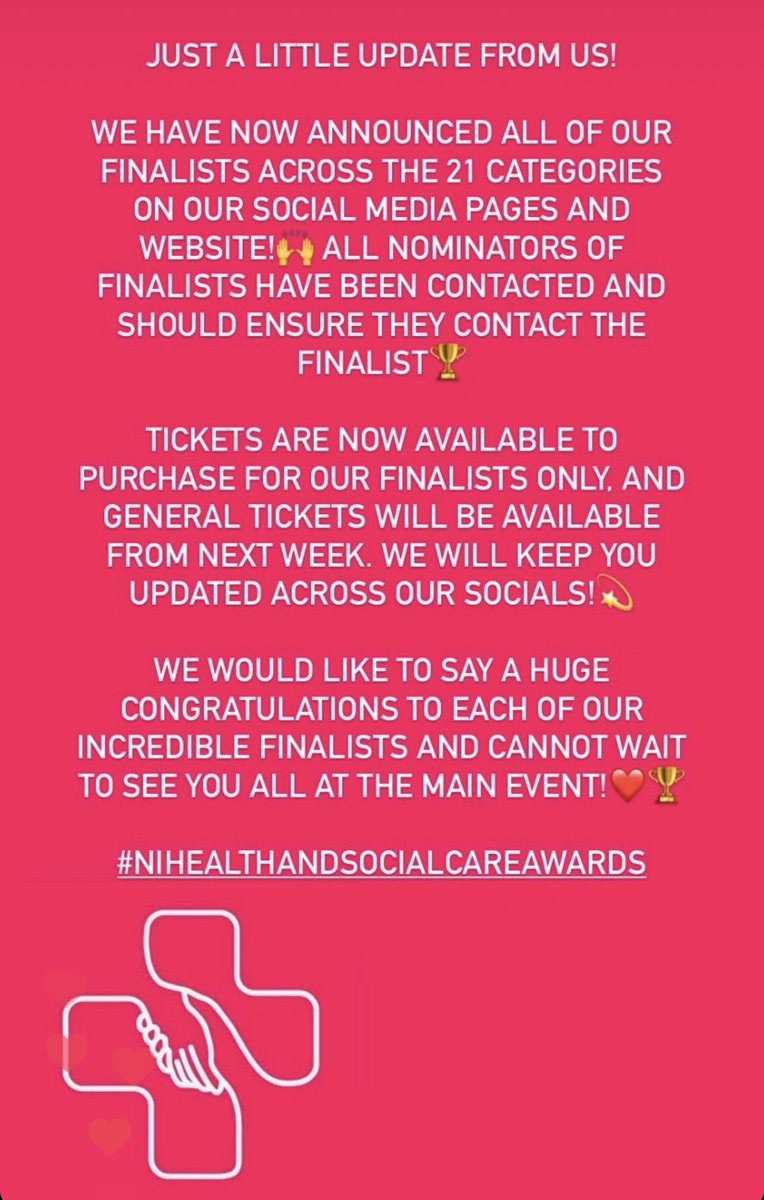 IMPORTANT UPDATE BELOW! #HealthandSocialCareAwards