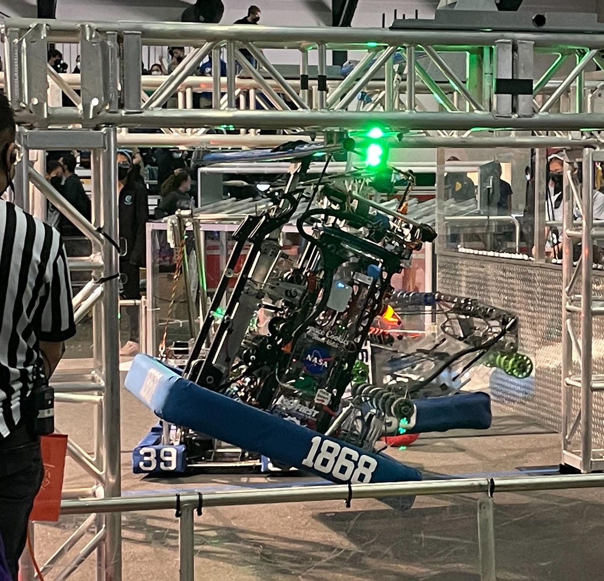 Introducing our new robot for the 2022 Rapid React challenge, Mae! Named after <a href="/maejemison/">Dr. Mae Jemison</a>, the first woman of color in space and an inspiration to women in STEM all over the world! #🚀🍪 #bakeadifference #omgrobots