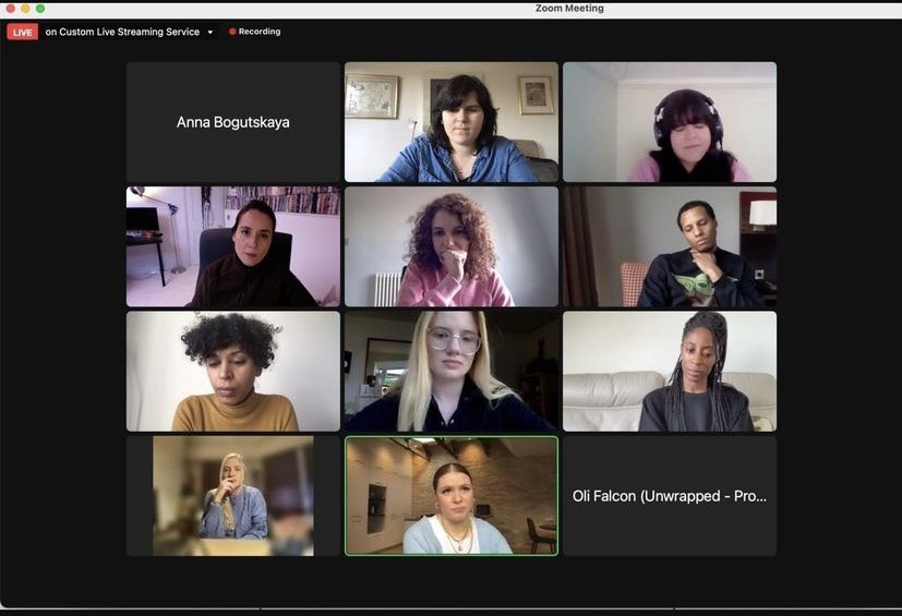EvaGauley's tweet photo. Thanks to @underwirefest for a lovely q&amp;a with this brill group of filmmakers 🤩 https://t.co/UBcpWyx0bk