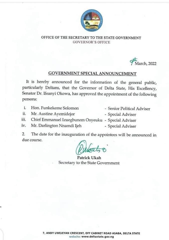 Delta State Government tweet media