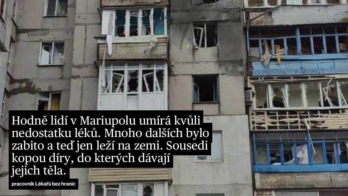Mariupol zasažený válkou, 3. 3. 2022, Ukrajina.