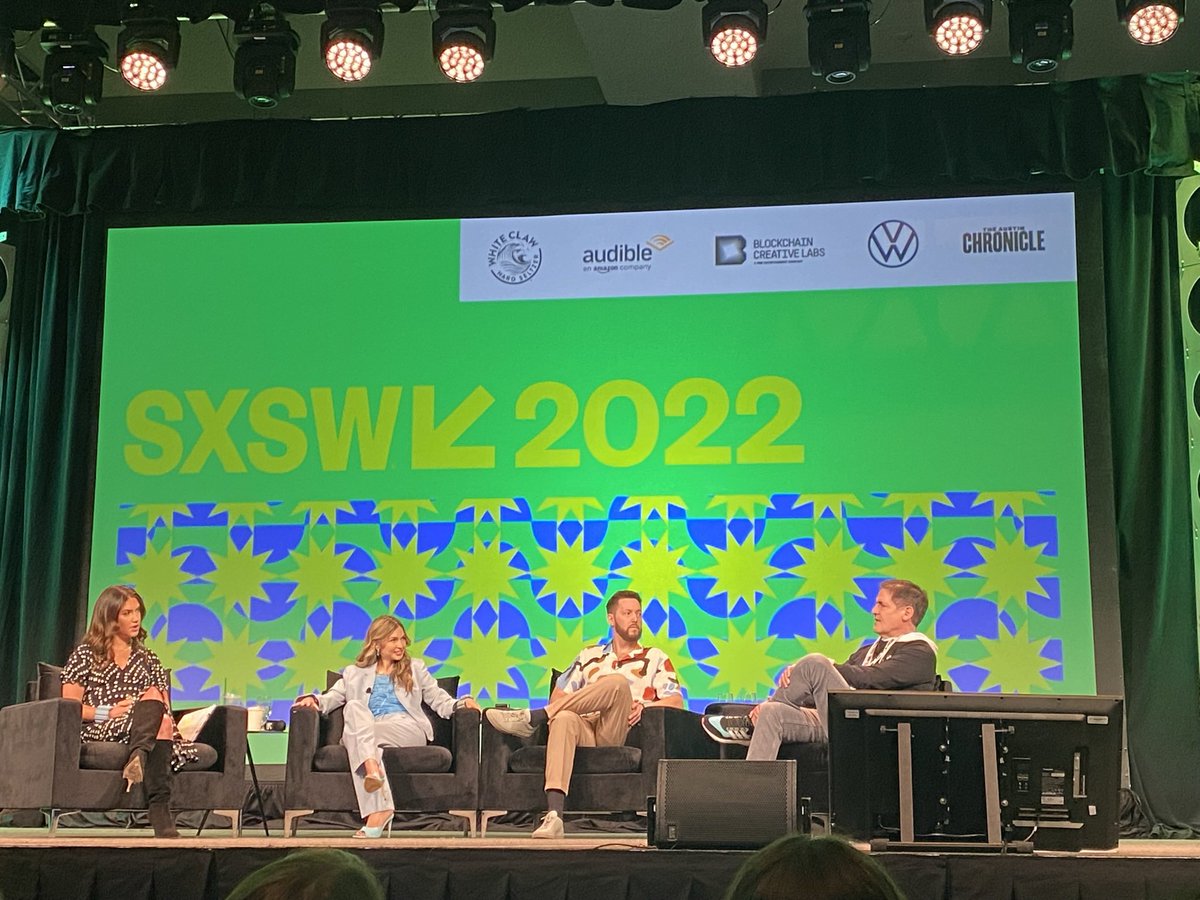 My girl crush Tinx + the founders of Bala Bangles + <a href="/mcuban/">Mark Cuban</a>.
———
•Follow your curiosity -Tinx
•Ready fire aim is better than ready aim fire when starting a business -Cuban
———
Amazing first session #SXSW #SXSW2022
