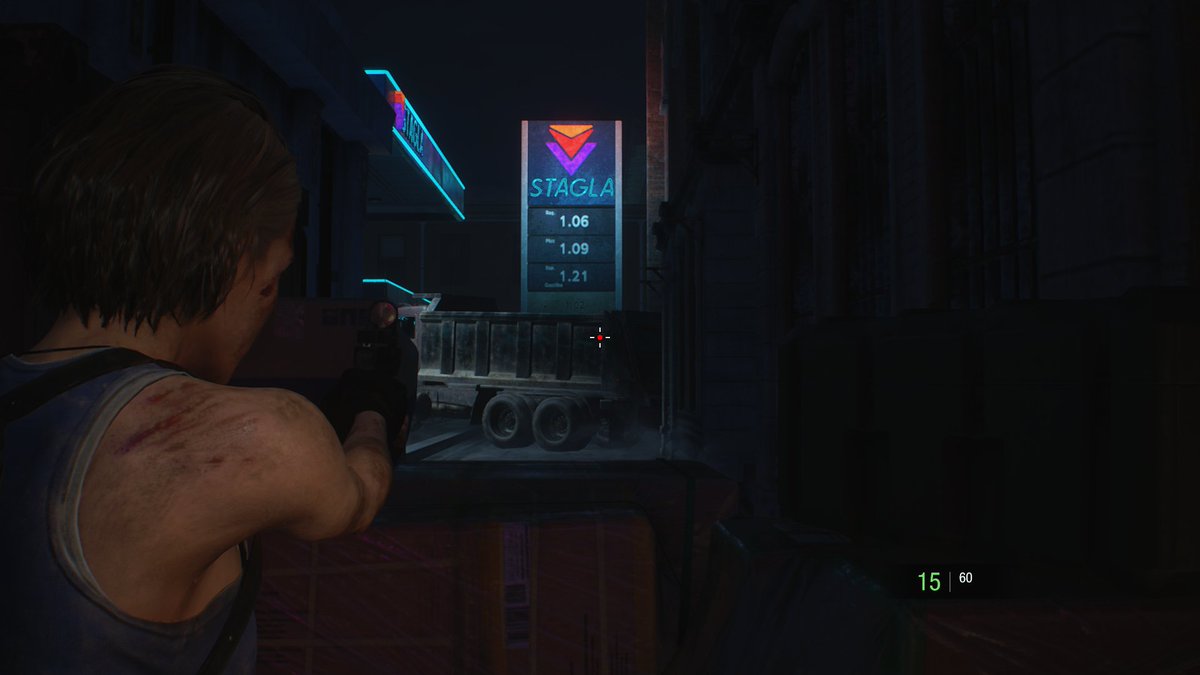 DoktorQwerty's tweet photo. These reminders of old gas prices are the true horror of Resident Evil 3. https://t.co/lgZEKXK450