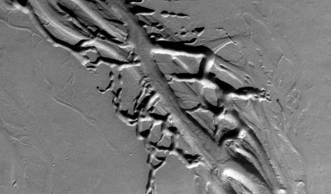 complex network of interconnected canyons seen from above