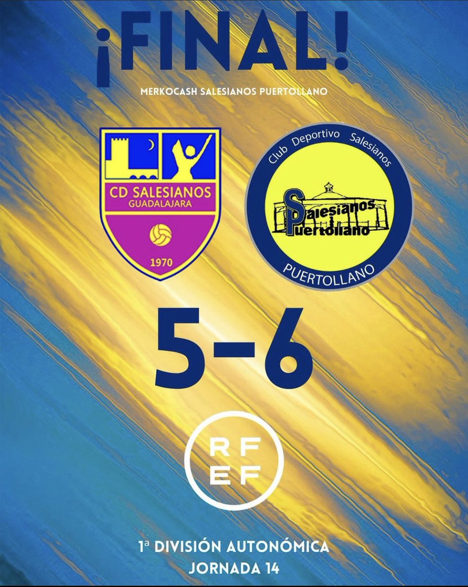 CDSalesianosPto's tweet photo. 🟡 @Ciudaddeguadafs 5-6 @CDSalesianosPto 'B'🟡
 
⚽️⚽️⚽️⚽️ @mj2397 
⚽️ @Ana_Moreno_7 
⚽️ @samanthaparede8 

🤩 Enorme victoria del equipo de @oscar_diazm en un encuentro disputadísimo que acabó con un resultado muy apretado

💛 Enhorabuena chicas 💛 https://t.co/UjjfOhC3BQ