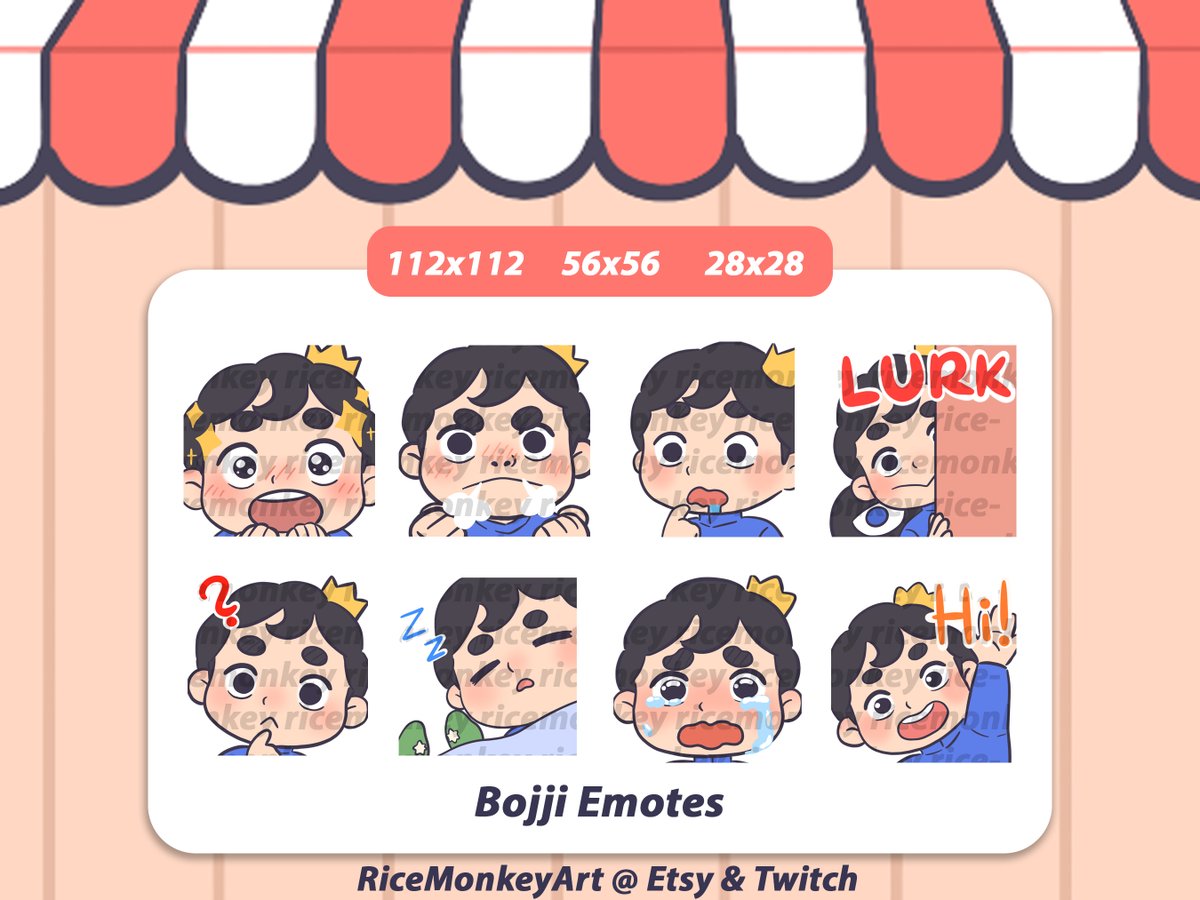 ricemonkeyart's tweet photo. Hii! My name is Jess🌱and I'm a (Twitch) Emote Artist ^^

Emotes 25 EUROS each!
Order Form: https://t.co/N11pg2sayr

For more emotes visit: https://t.co/HN2D9pUH7M

#emote #emoteartist #twitch #youtube #discord #cute #commission #chibi #anime https://t.co/JgnhGahpFd