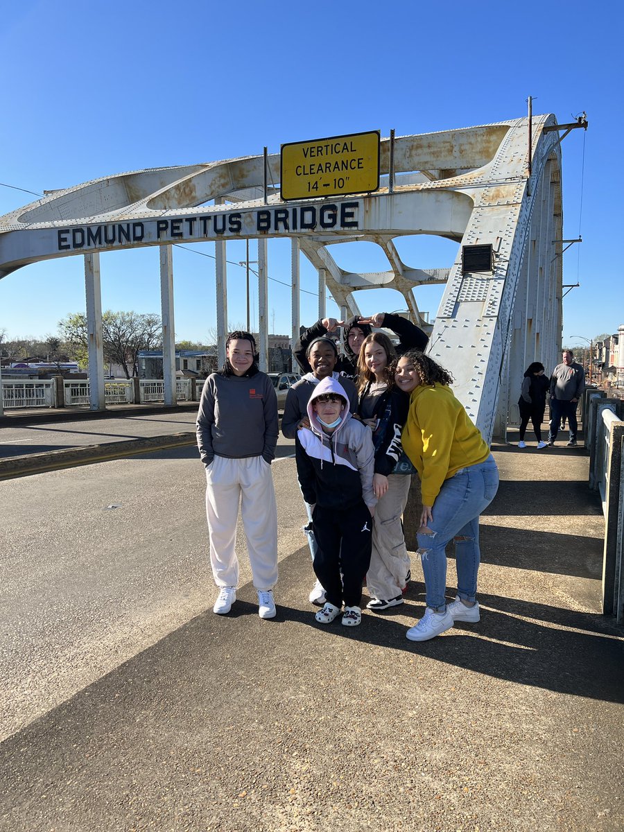 phillypRHS's tweet photo. Today’s journey started in Montgomery at the Legacy Museum and the National Memorial for Peace and Justice. Then on to Selma and the Edmund Pettus Bridge where Joann Bland shared her experience crossing the bridge on Bloody Sunday when she was 11 https://t.co/WZ5396apRW