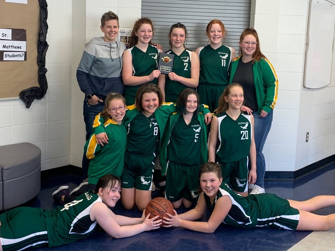 siemens_jb's tweet photo. CWAJHAA Consolation winners!! What a season! Love these girls!! Go Eagles Go!! #donsch #csd71

Also a huge shout out to the Donalda Parent Council, Donalda Ag Society &amp; Sharon Lutheran Church for the financial support. It is awesome to be apart of a great community! https://t.co/yakyWLyKfW