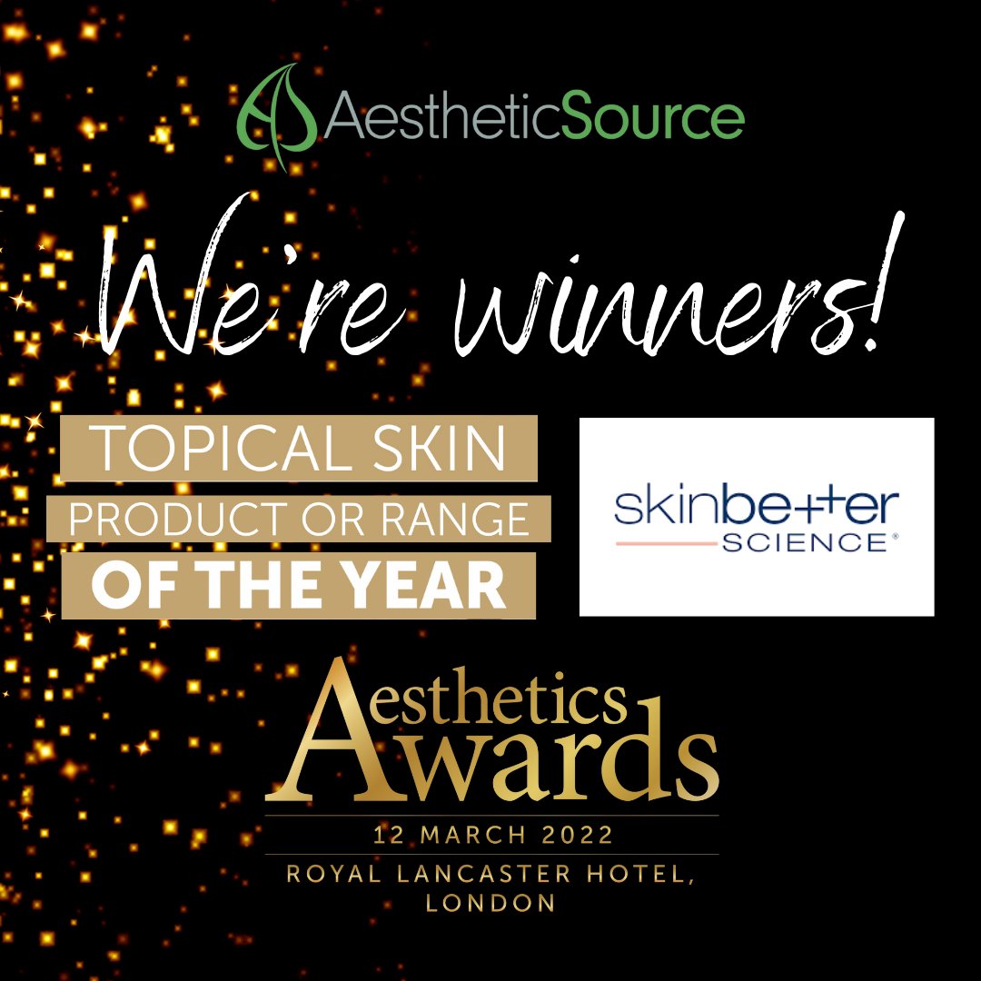 We’re WINNERS! 🏆✨🌿

We're delighted to have won Topical Skin Product or Range of the Year with skinbetter science at the Aesthetics Awards this evening!

#AestheticsAwards2022 #AestheticSource #Winners #skinbetterscience