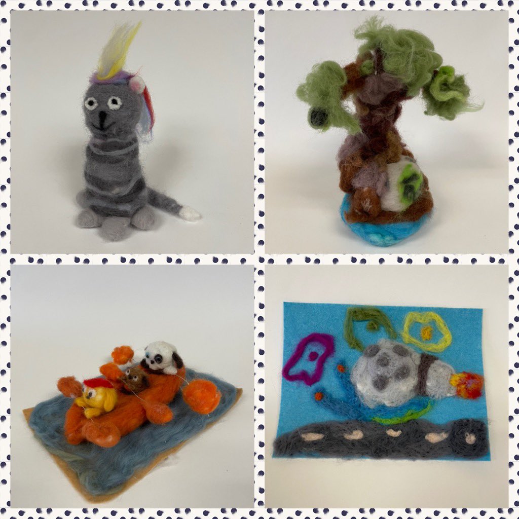 Ms_Martin_Art's tweet photo. 7th grade self guided needle felt projects! They’re so fluffy! https://t.co/QhSwXkZI2h