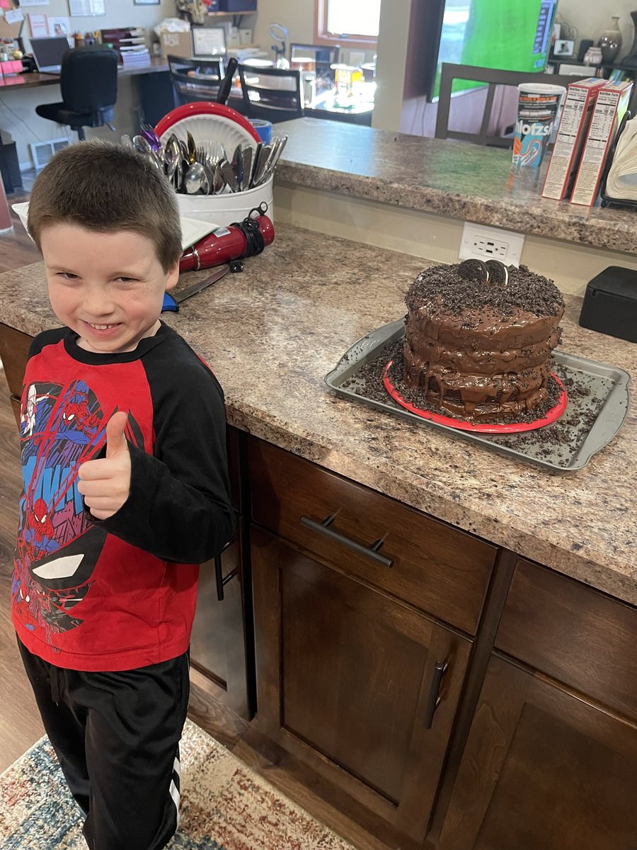 Sofakingsweet1's tweet photo. @duffgoldman, Duff, our son and family is obsessed with Kids Baking Champ. That said today we embarked on a 4 tier choc cake, frosting layers and ground Oreo throughout. Thanks for inspiring and thanks for your show! https://t.co/aBS5lJpZRy