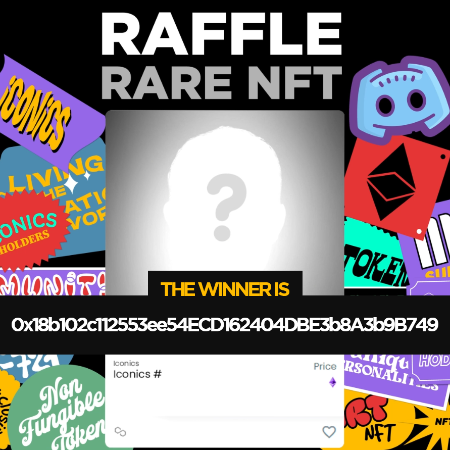 NftIconics's tweet photo. ☝As described in our Roadmap, the first draw has been made for our community.

🎁 Congratulations to the holder of the wallet address 0x18b102c112553ee54ECD162404DBE3b8A3b9B749

Later this week we will share more information on our official channels.

#NFTGiveaway #NFT #Giveaway https://t.co/zNEdTZj78L
